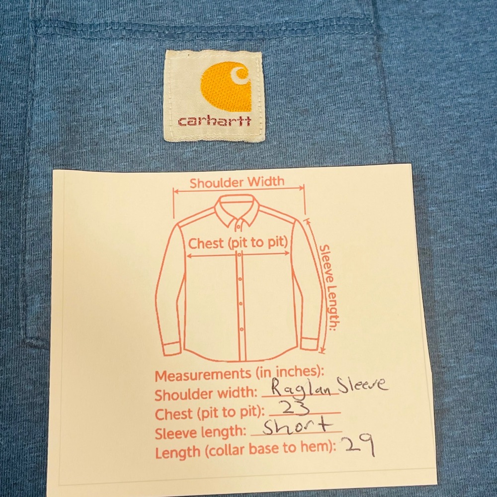 Carhartt Force Relaxed Fit Pocket T-Shirt Mens Large Blue *Distressed* - Picture 7 of 10